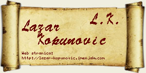 Lazar Kopunović vizit kartica